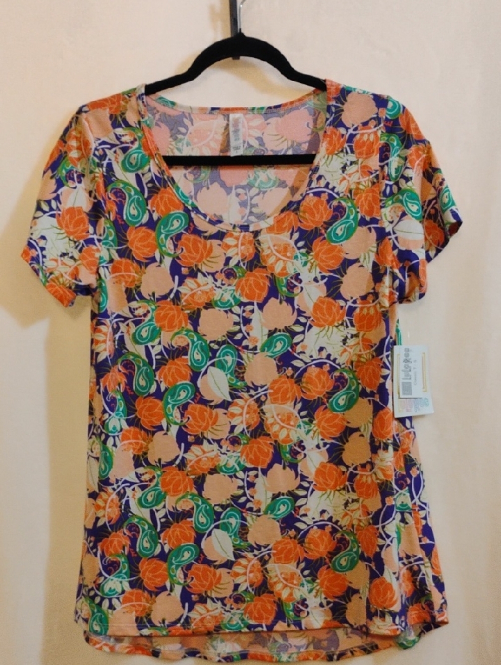LuLaRoe Women’s Floral Paisley Short Sleeve Tee - Multicolor Small